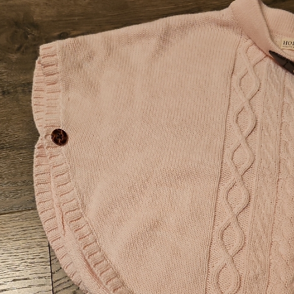 Pink Cable Knit Poncho - Picture 5 of 7